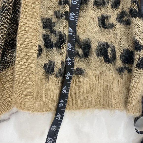 Fab'rik Duster Cardigan Womens Small Tan Black Animal Print Leopard Oversized - Picture 7 of 7